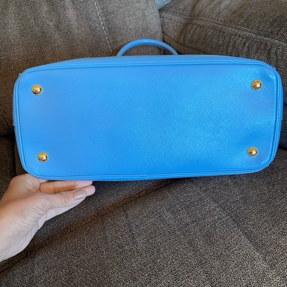 Authentic Prada double Lux tote purse blue with card - Picture 5 of 12
